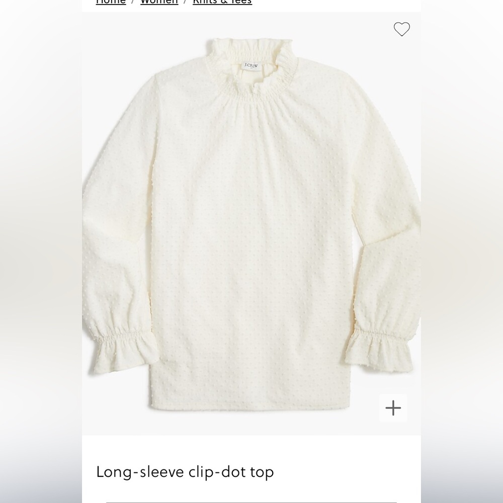 JCREW Factory clip dot cream shirt